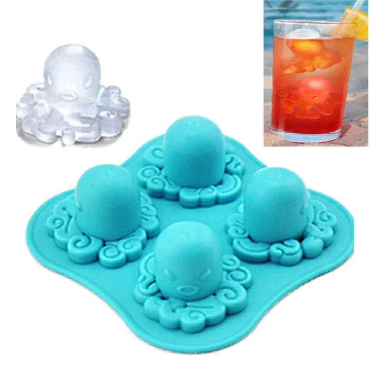 Entzückende Oktopus-Form Silikon Eiswürfelformen Eiswürfelbehälter / Eisform, Oktopus-Form
