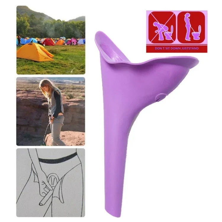 Tragbares Damen-Urinal Uriniergerät Toilette Silikon Urin Pinkel Trichter Camping Reise, zufällige Farbauswahl, Toiletten Notfallwerkzeuge