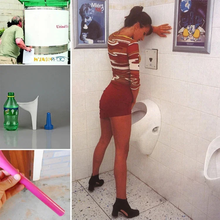 Tragbares Damen-Urinal Uriniergerät Toilette Silikon Urin Pinkel Trichter Camping Reise, zufällige Farbauswahl, Toiletten Notfallwerkzeuge