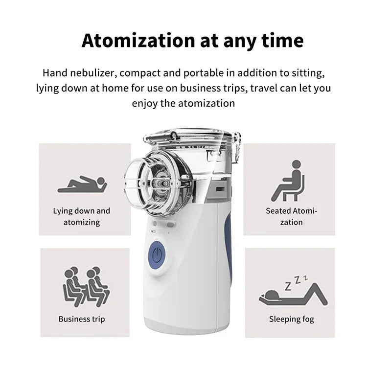 Tragbarer Ultraschallvernebler Mini Handinhalator Vernebler für die häusliche Gesundheitsfürsorge, Atomizer für Kinder, Mini Handinhalator