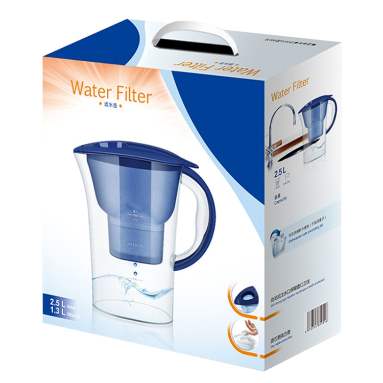 1,3-Liter tragbare Kaltwasserflasche mit Aktivkohlefilter für zu Hause, 1,3 l (Blau)