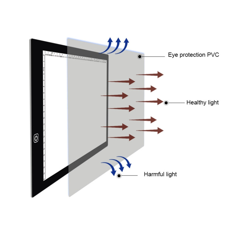 A4 Size LED Three Level of Brightness Dimmable Acrylic Copy Boards for Anime Sketch Drawing Sketchpad, with 1.5m USB Cable, A4 with 1.5m USB Cable & Power Adapter