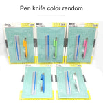Junesix A5 Schneidematten-Set Schneidematte & Lineal & Schnitzmesser, Junesix A5 (Minzgrün), Junesix A5 (Pink), Junesix A5 (Blau), Junesix A5 (Lila)