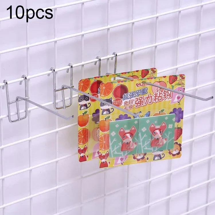 10 Stück 3,5 mm Supermarkt-Regalhaken aus Eisengitter, Länge: 10 cm, 3,5 mm 10 cm