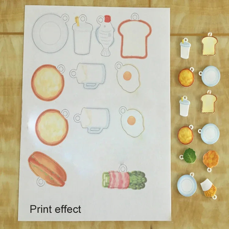Bedruckbare Schrumpffolie DIY Epoxidharz Druckpapier Gummistempel Material Druckpapier, DIY Schrumpffolie (Transparent)
