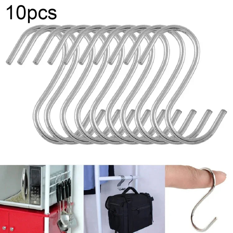 10 Stück 2,5 mm multifunktionale S-förmige Edelstahlhaken, Länge: 5,5 cm, 5,5 cm