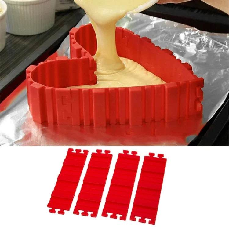 Silikon-Kuchenform Backwerkzeuge DIY Multi-Form Kuchenform Küchenzubehör, 4 Stück DIY Kuchenform, 4 Stück DIY Kuchenform