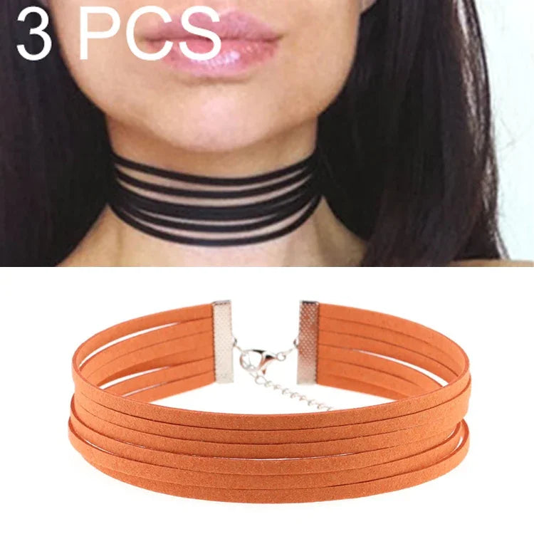 3-teiliges Set aus Flanellhalsband im europäischen und amerikanischen Stil (6 Lagen), Farbauswahl zufällig, RBXL