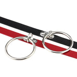 2 Stück Halsketten und Halsbänder im europäischen und amerikanischen Punk-Stil mit O-förmigem Ring aus Leder, Farbe zufällig, DHXQ03