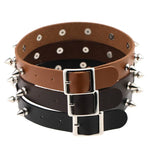 Punk-Style Streetdance Rock Leder Nietenhalsband, zufällige Farbauswahl, JDXQ