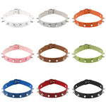 Punk-Style Streetdance Rock Leder Nietenhalsband, zufällige Farbauswahl, JDXQ