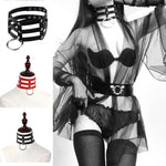 Harajuku Fashion Punk Gothic Nieten Halsband Hand 3-reihig Käfig Lederhalsband, (Rot+Weiß+Rot), (Weiß), (Dunkelblau+Gelb+Grün), (Magenta), (Dunkelblau+Gelb+Dunkelblau), Schwarz, (Rot+Grün+Rot), (Gelb), Kaffee, (Lila), (Braun), Schwarz+Rot+Gelb...