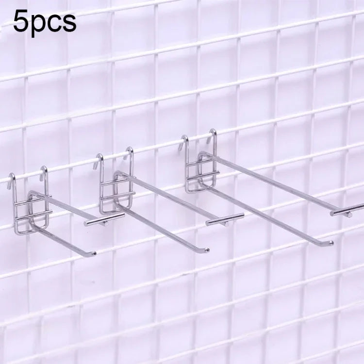 5 Stück 5,8 mm Supermarkt-Eisengitterregal-Doppelhaken, Länge: 15 cm, 5,8 mm 15 cm