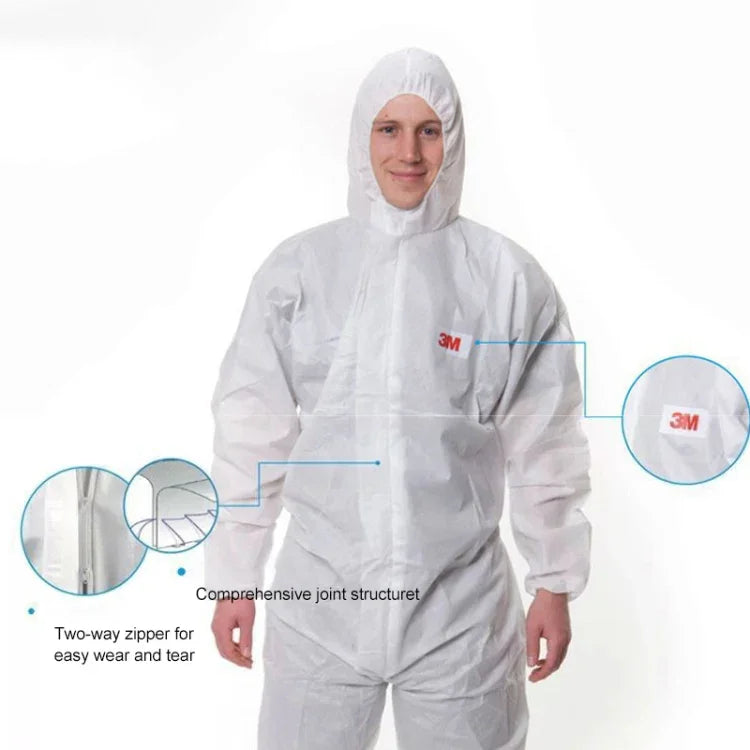 3M 4515 Einteiliger antistatischer Chemikalienschutzanzug, staubdicht, für Sandstrahlarbeiten, mit Kapuze, Größe: L, 3M L