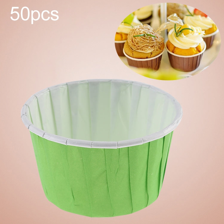 50 Stücke / Packung Runde Laminierung Kuchenbecher Muffin Fällen Schokolade Cupcake Liner Backbecher, Größe: 5 x 3,8 x 3cm, 5 x 3,8 x 3cm