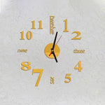 Lovelife WC37130 Acryl Englisch Digital DIY Stereo Wanduhr Wandtattoo Uhr