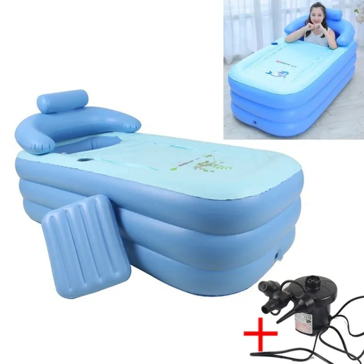 YT-038 Zusammenklappbarer aufblasbarer warmer Badezuber mit Schwammboden, Erwachsenenbad, Baby-Schwimmbecken mit Ladepumpe, Schwimmbecken