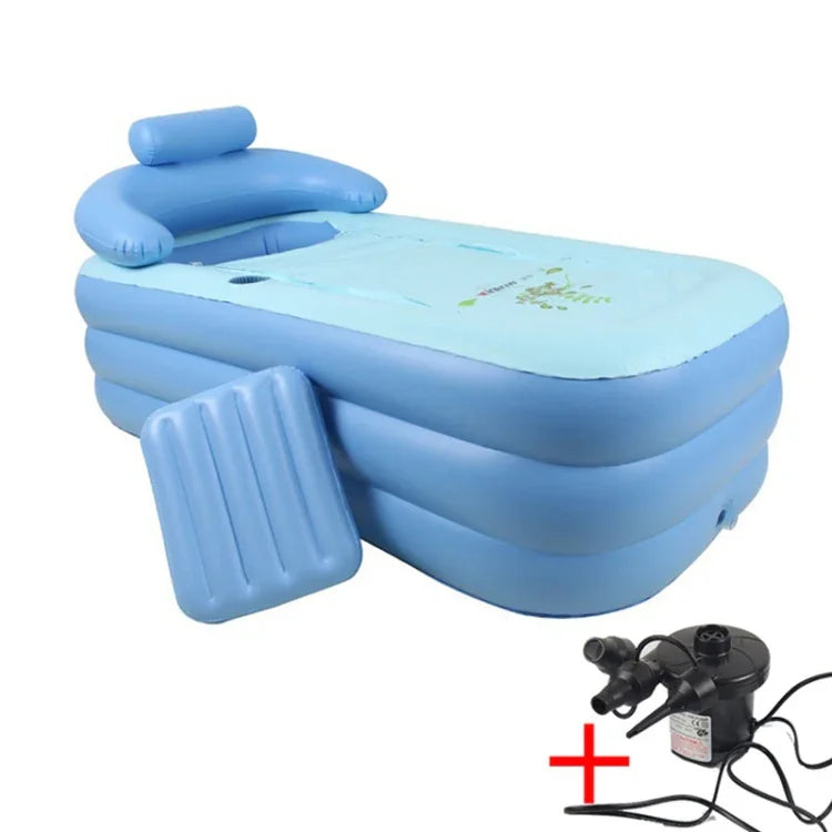 YT-038 Zusammenklappbarer aufblasbarer warmer Badezuber mit Schwammboden, Erwachsenenbad, Baby-Schwimmbecken mit Ladepumpe, Schwimmbecken