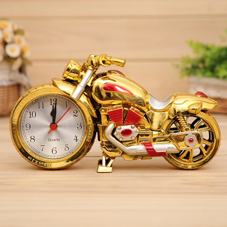 Cartoon Motorrad Wecker Schlafzimmer Kunststoff Zeiger Wecker, Größe: 23*13*6cm, Schwarz, Gold, Schwarz, Gold, Gold, Rot