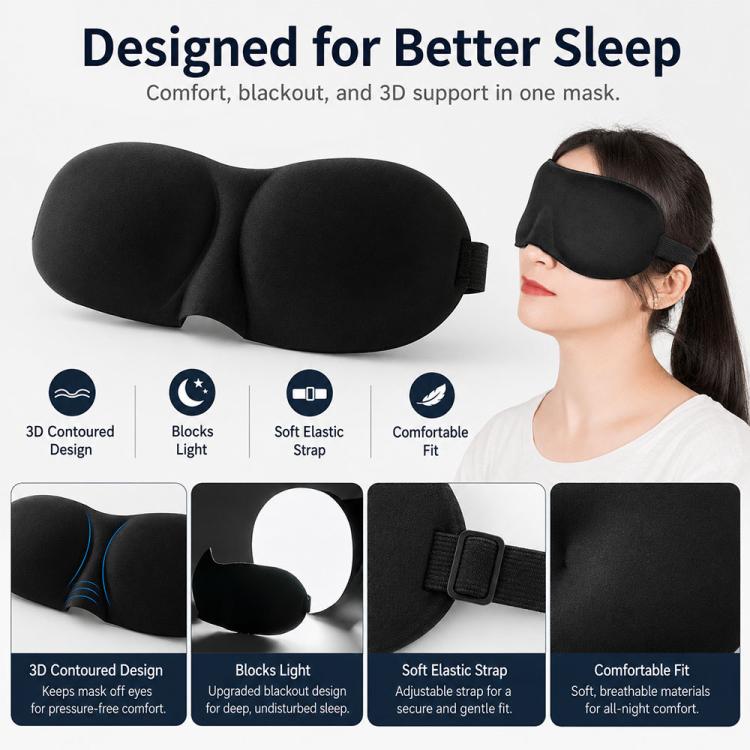 3D Tragbare Schlafmaske Augenbinde Augenmaske Schlafhilfe Damen Niedliche Augenmaske