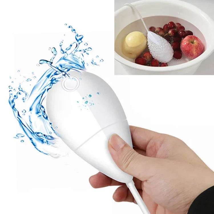 Tragbarer Mini-Ultraschall-Waschmaschinenreiniger für Kleidung, Gemüse und Obst, Tropfenform
