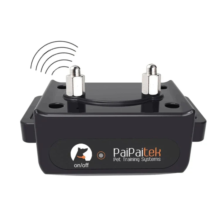 Automatisches Antibellhalsband-System zur Haustiererziehung + Elektroschockhalsband aus PU-Leder für Hunde, PD525