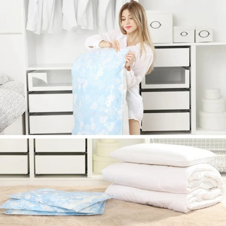 Space Saving Orchids Pattern Vacuum Storage Bag, Thinken Quilts Clothing Vacuum Seal Storage Bag, Size: 100*130 cm, Size: 100*130 cm