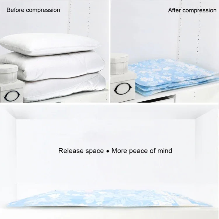 Space Saving Orchids Pattern Vacuum Storage Bag, Thinken Quilts Clothing Vacuum Seal Storage Bag, Size: 100*130 cm, Size: 100*130 cm