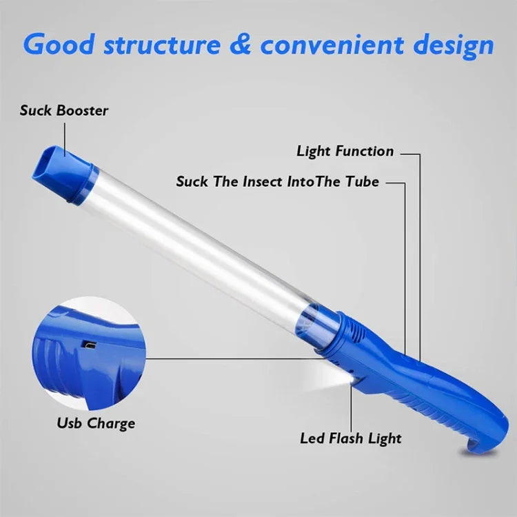 SK818 USB-Lade Insekten-Saugfallen, elektrische Schädlings-Spinnenfänger mit LED-Licht, SK818 Blau