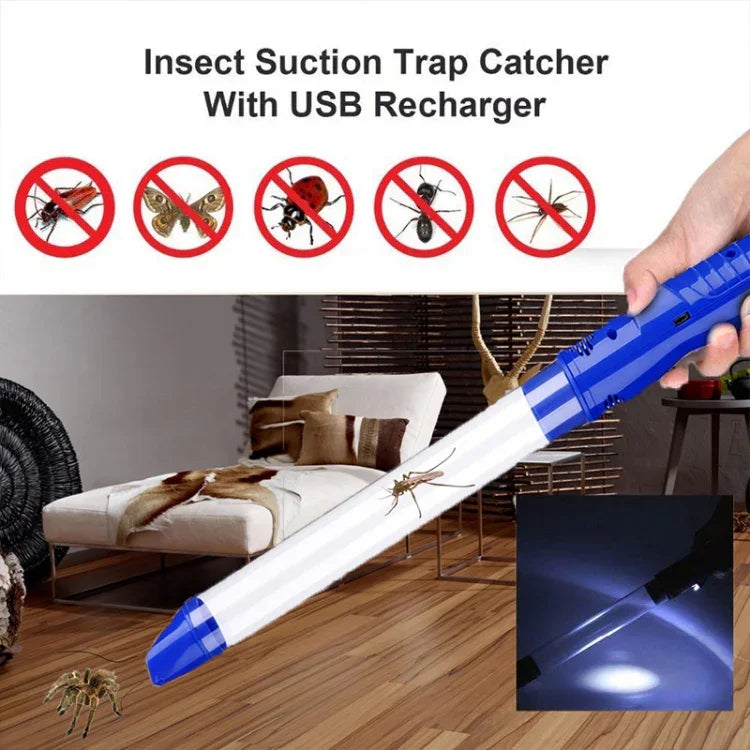 SK818 USB-Lade Insekten-Saugfallen, elektrische Schädlings-Spinnenfänger mit LED-Licht, SK818 Blau