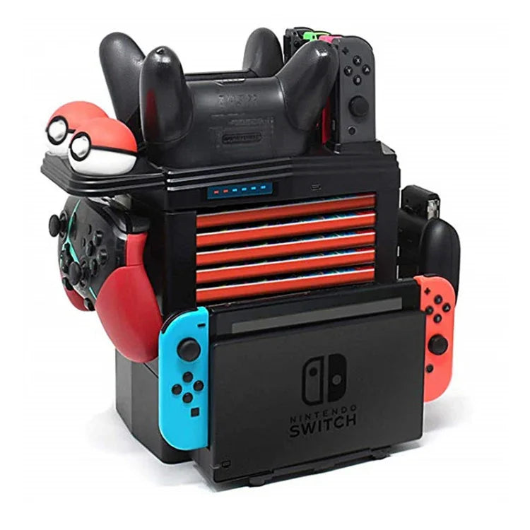 KJH Multifunktions-Halterung mit Griff, Ladestation und Aufnahmerahmen für Nintendo Switch, KJH-SWITCH-27