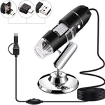 1600X Vergrößerung HD Bildsensor 3 in 1 USB Digitalmikroskop mit 8 LED & professionellem Ständer