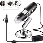 1600X Vergrößerung HD Bildsensor 3 in 1 USB Digitalmikroskop mit 8 LED & professionellem Ständer