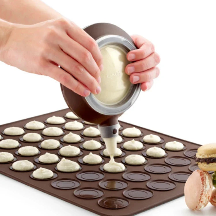 Küchen-Braten große Größe Silikonmatte + gerahmter Topf + Farbkasten Backform Macaron Form Set, Macaron Form Set