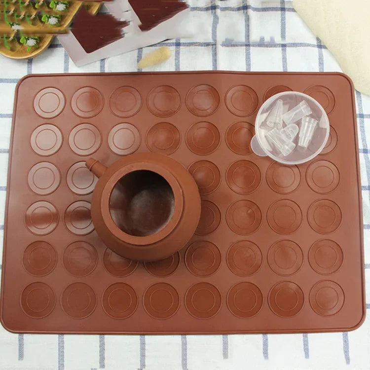 Kitchen Roast Large Size Silicone Pad + Framed Pot + Color Box Baking Macaron Mold Suit, Macaron Mold Suit
