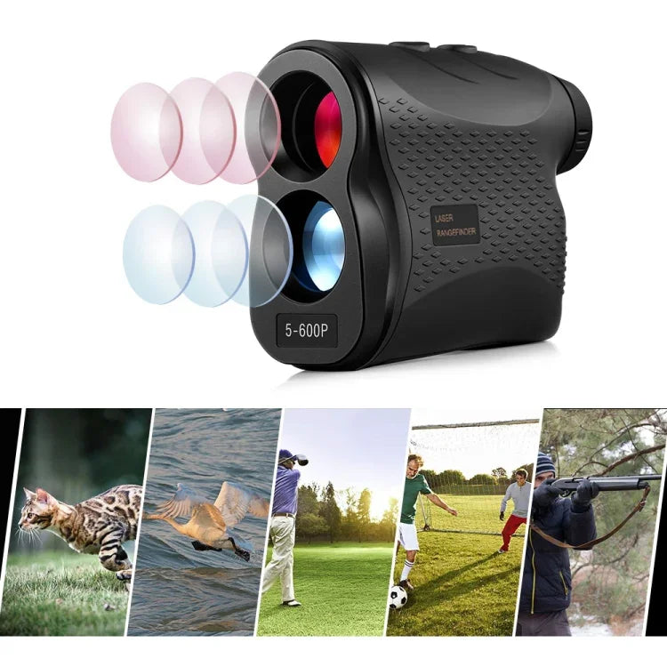 5-600P Handheldes Golf-Laser-Entfernungsmessgerät, Fernglas-Entfernungsmesser, 600m, 5-600m