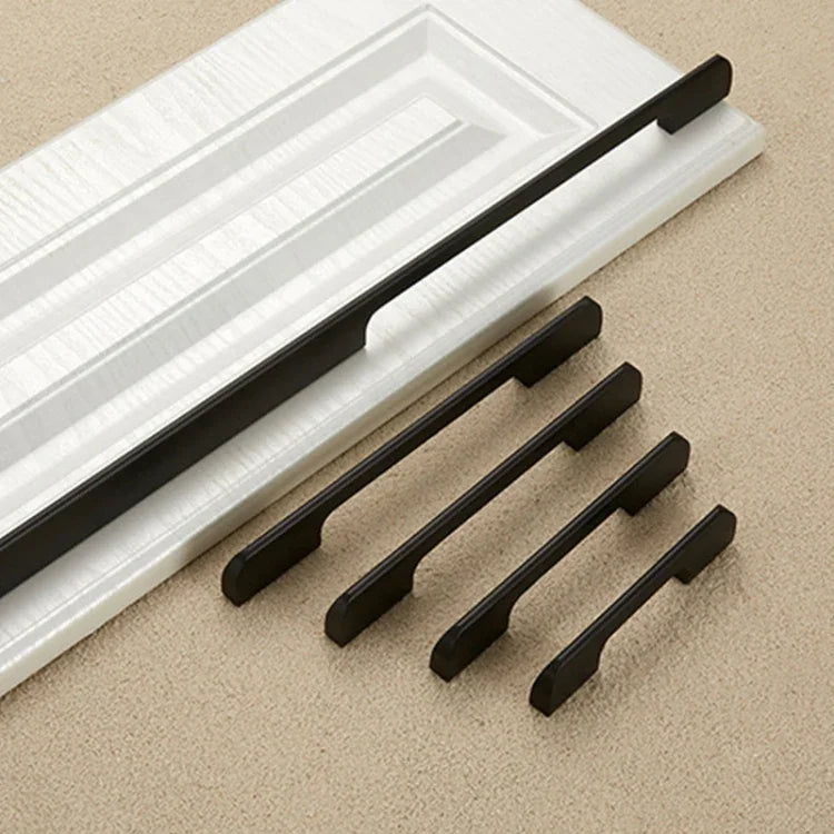 2049-128 Schubladenschranktür Aluminiumlegierungsgriff Gerader Türgriff, 2049-128 (Schwarz), 2049-128 (Weiß)