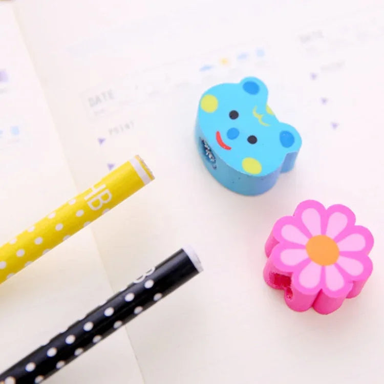 10 Stück Kreative Schreibwaren Cartoon-Tierserie Holz HB Bleistift mit Radiergummi Kinderbleistifte für Kinder Schul- und Bürobedarf, Zufällige Farblieferung, HB Bleistift mit Radiergummi
