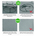 4 Holes Automatic Foldable Fishing Net Nylon Shrimp Crab Minnow Trap Fish Cast Net Fishing Tackle, 4 Holes