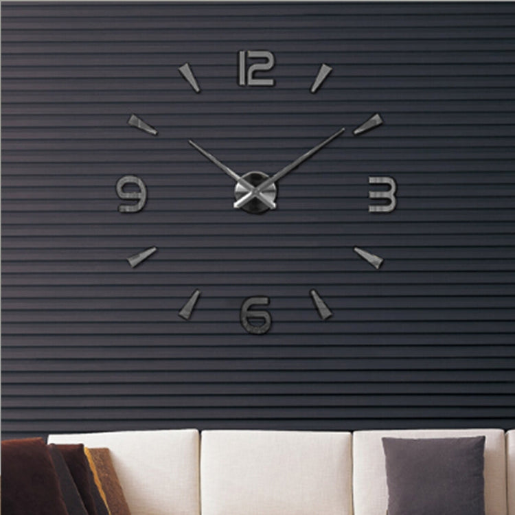 Schlafzimmer Heimdekoration rahmenlose 3D Spiegel Wanduhr, große DIY Wandaufkleber Stille Uhr, Größe: 100*100cm, 3M013S (Schwarz), 3M013S (Gold), 3M013S (Silber)