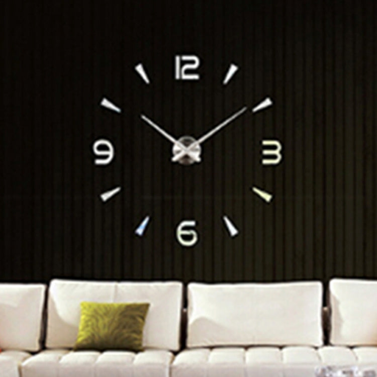 Schlafzimmer Heimdekoration rahmenlose 3D Spiegel Wanduhr, große DIY Wandaufkleber Stille Uhr, Größe: 100*100cm, 3M013S (Schwarz), 3M013S (Gold), 3M013S (Silber)