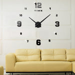 Schlafzimmer-Wohndekoration, verspiegelte, rahmenlose 3D DIY Wanduhr, Größe: 100*100cm, 3M005 (Schwarz), 3M005 (Gold), 3M005 (Silber)
