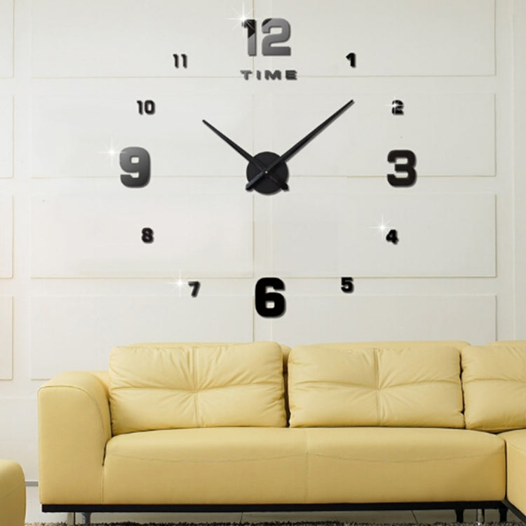 Schlafzimmer-Wohndekoration, verspiegelte, rahmenlose 3D DIY Wanduhr, Größe: 100*100cm, 3M005 (Schwarz), 3M005 (Gold), 3M005 (Silber)