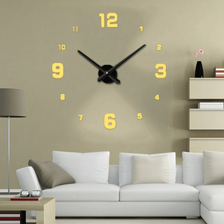 Schlafzimmer-Wohndekoration, verspiegelte, rahmenlose 3D DIY Wanduhr, Größe: 100*100cm, 3M005 (Schwarz), 3M005 (Gold), 3M005 (Silber)
