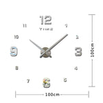 Schlafzimmer-Wohndekoration, verspiegelte, rahmenlose 3D DIY Wanduhr, Größe: 100*100cm, 3M005 (Schwarz), 3M005 (Gold), 3M005 (Silber)