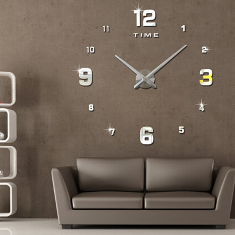 Schlafzimmer-Wohndekoration, verspiegelte, rahmenlose 3D DIY Wanduhr, Größe: 100*100cm, 3M005 (Schwarz), 3M005 (Gold), 3M005 (Silber)