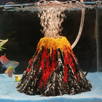 Künstlicher Baum Pflanzen Gras Aquarium Dekoration Vulkanfels Landschaft, kreative Felsengarten Harz Ornamente Aquariumpumpe, Größe: L, 15*9,5*3,3 cm
