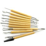 11-in-1 Holz DIY Ton-Ausstecher-Set, Töpferton-Skulptur-Messer-Set, Skulptur-Messer-Set