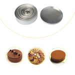 12-teiliges Set runder Ausstechformen aus Edelstahl für Mousse, Kuchen, Donuts, Backwerkzeuge, runde Form (12-teiliges Set)
