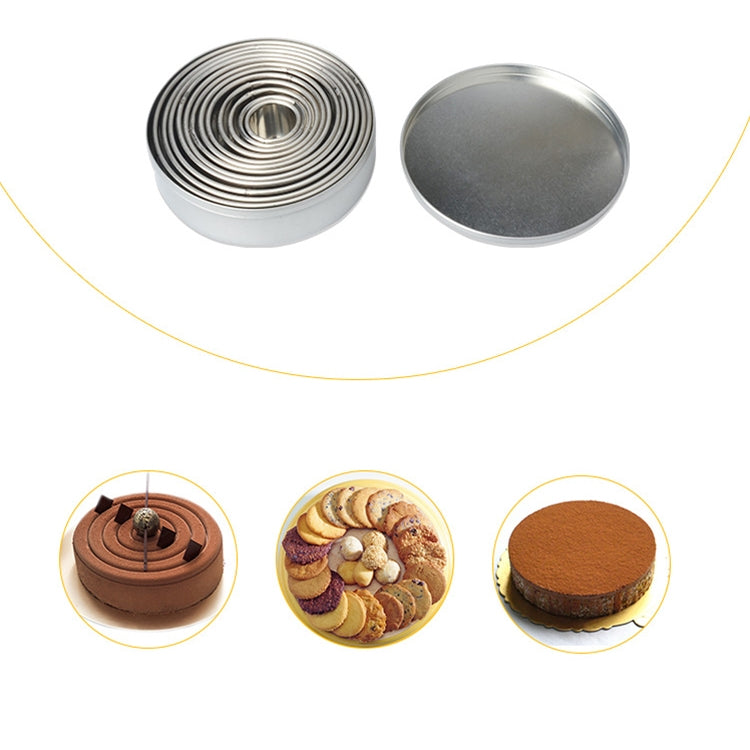 12-teiliges Set runder Ausstechformen aus Edelstahl für Mousse, Kuchen, Donuts, Backwerkzeuge, runde Form (12-teiliges Set)